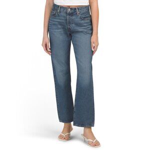 LEVIS Medium Indigo 501 Not My News Channel Jeans